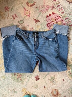 Banana Republic Medium Blue Boyfriend Jeans with Rolled Cuffs